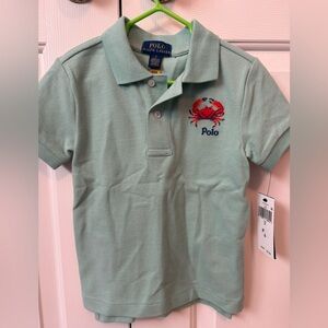 Polo by Ralph Lauren Kids Green Polo Shirt With Crab Embroidery